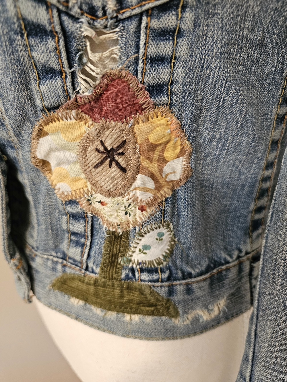 π RARE TRUE RELIGION "SUN BACK" ASHBURY DENIM JACKET πβοΈVintage Y2K β’ Size S - Picture 8 of 10